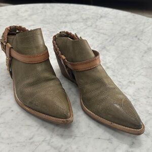 A.S. Boots 37 Olive Green Pointed Toe Ankle Boots